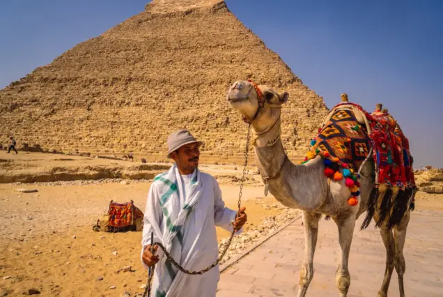 "Day trip from Hurghada to Cairo by bus – Explore Pyramids of Giza, Sphinx, Valley Temple, Egyptian Museum with Egyptologist guide."